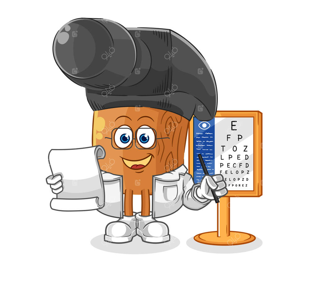 وکتور کاراکتر کارتونی چشم‌پزشک با چکش