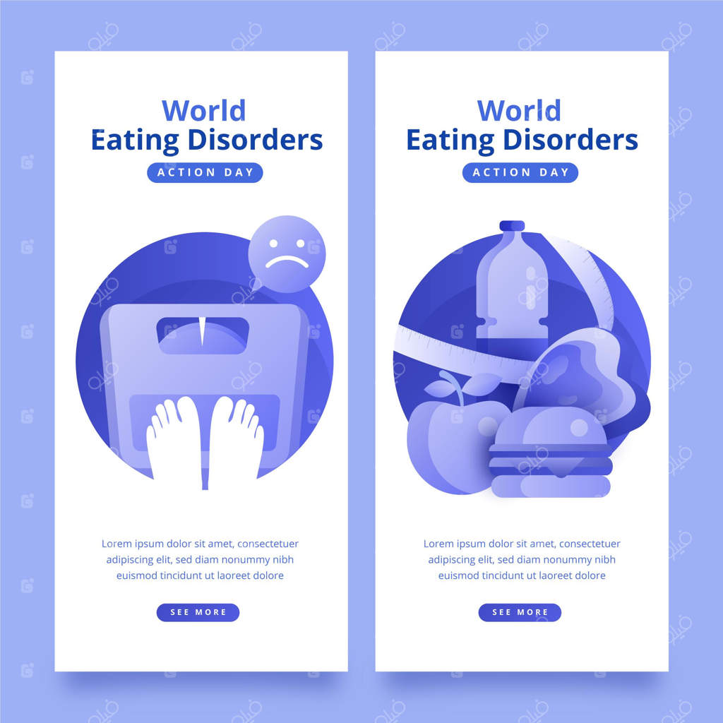 مجموعه بنرهای روز جهانی اقدام علیه اختلالات تغذیه‌ای با طرح گرادیان