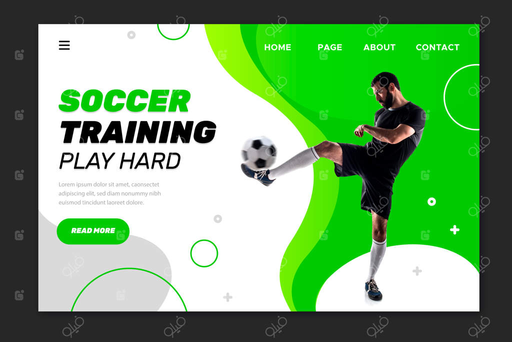 صفحه فرود تمرین فوتبال: با تمام قدرت بازی کن