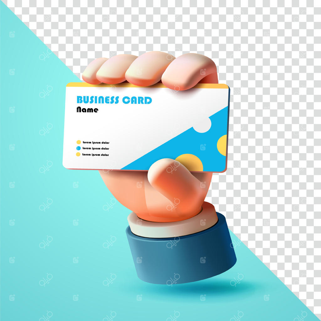 دست نگه‌دارنده کارت شناسایی، سه‌بعدی. مناسب برای کسب‌وکار و نمونه‌سازی