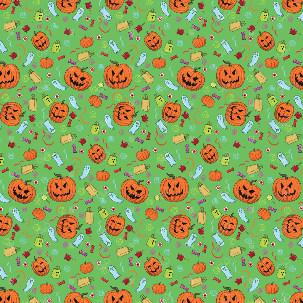 پس‌زمینه الگوی رنگارنگ برای تعطیلات هالووین (وکتور)