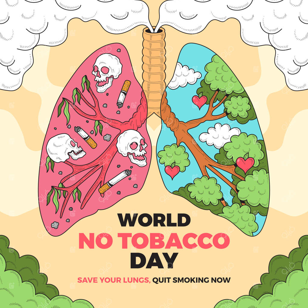 تصویرسازی دستی روز بدون دخانیات