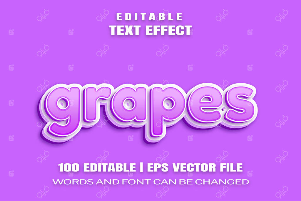افکت‌های متنی قابل ویرایش: انگور، کلمات و فونت قابل تغییر هستند