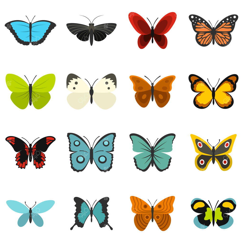 مجموعه آیکون‌های فلت پروانه