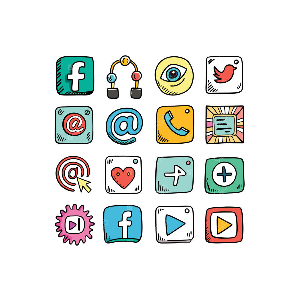 مجموعه آیکون‌های شبکه‌های اجتماعی برای وب‌سایت و اپلیکیشن‌های موبایل