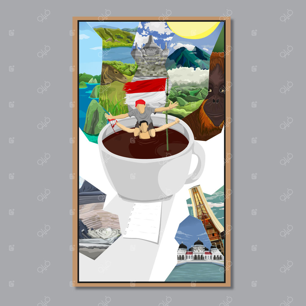 نقاشی درباره اندونزی مناسب برای دکور دیوار، پوستر و ...