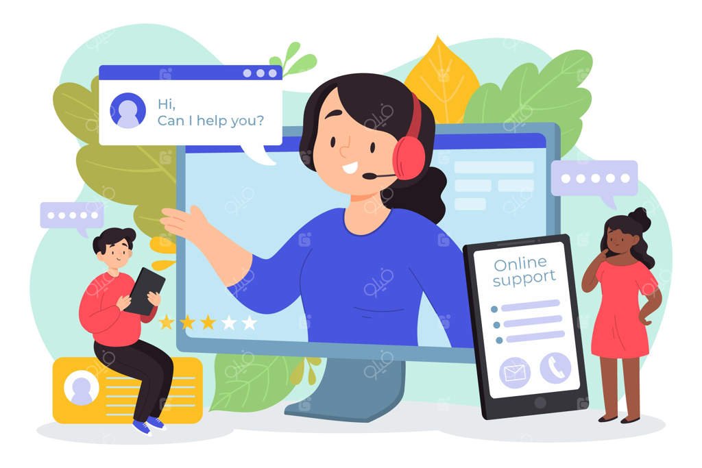 پشتیبانی مشتری با طراحی ارگانیک و مسطح