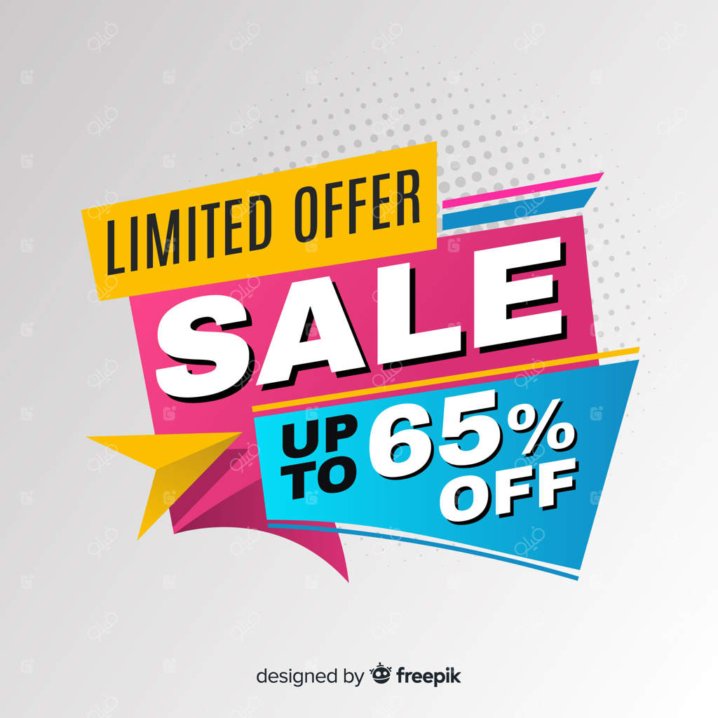 بنر فروش با طراحی انتزاعی و رنگارنگ