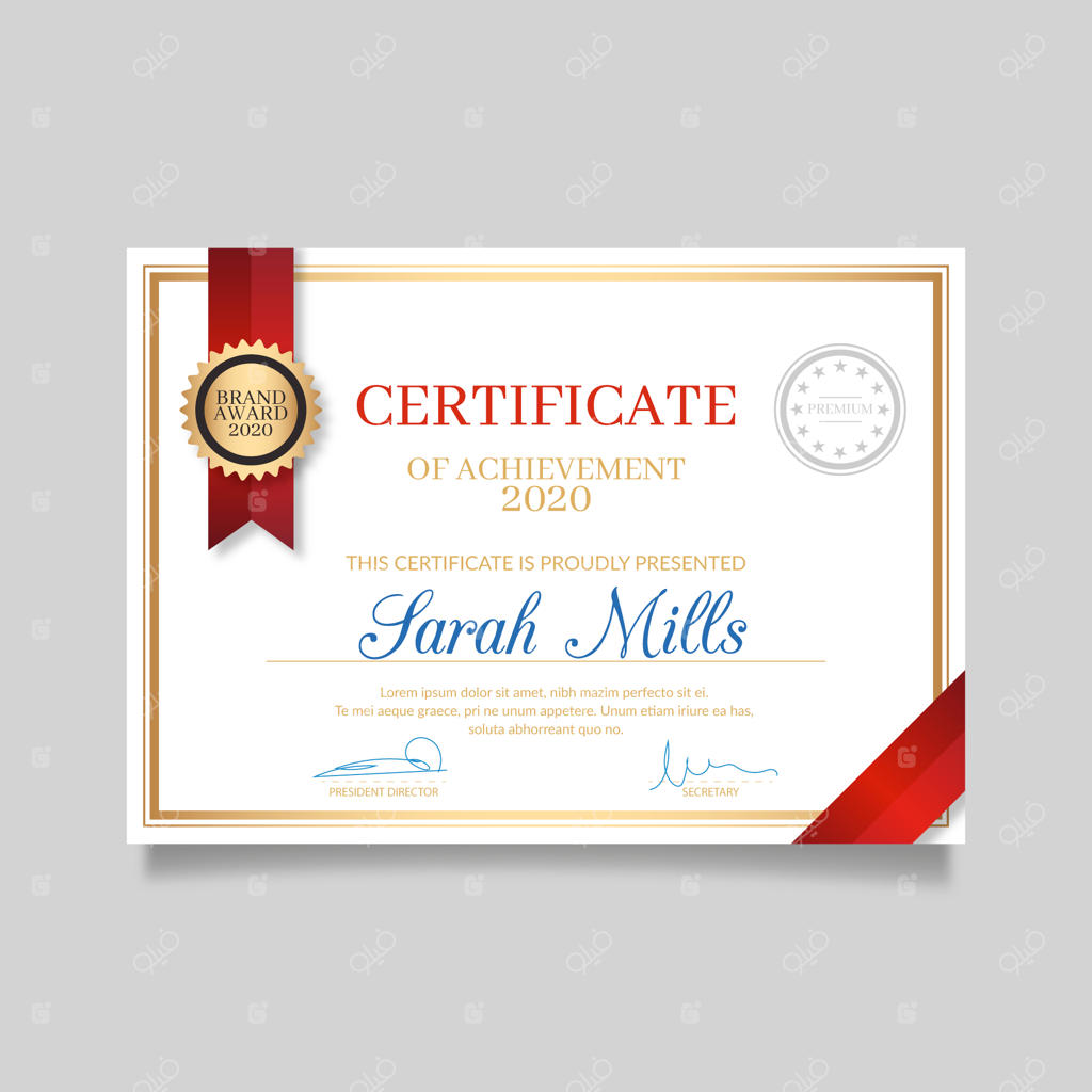 گواهی قدردانی شیک و زیبا