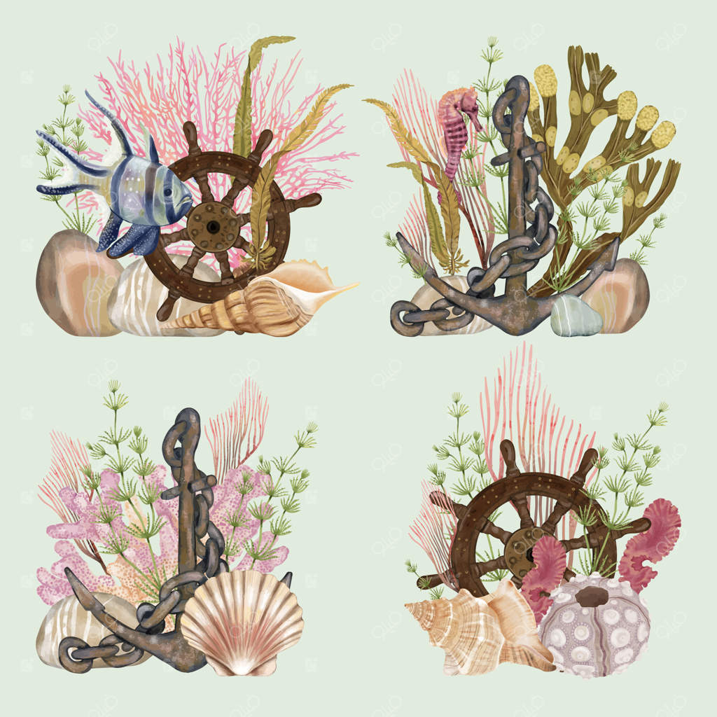 دسته گل زیبا و رنگارنگ زیر آب برای تعطیلات