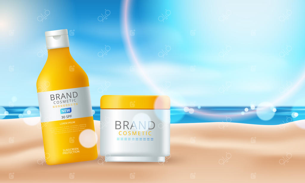 تبلیغات ضدآفتاب در سواحل زیبا - تصویرسازی