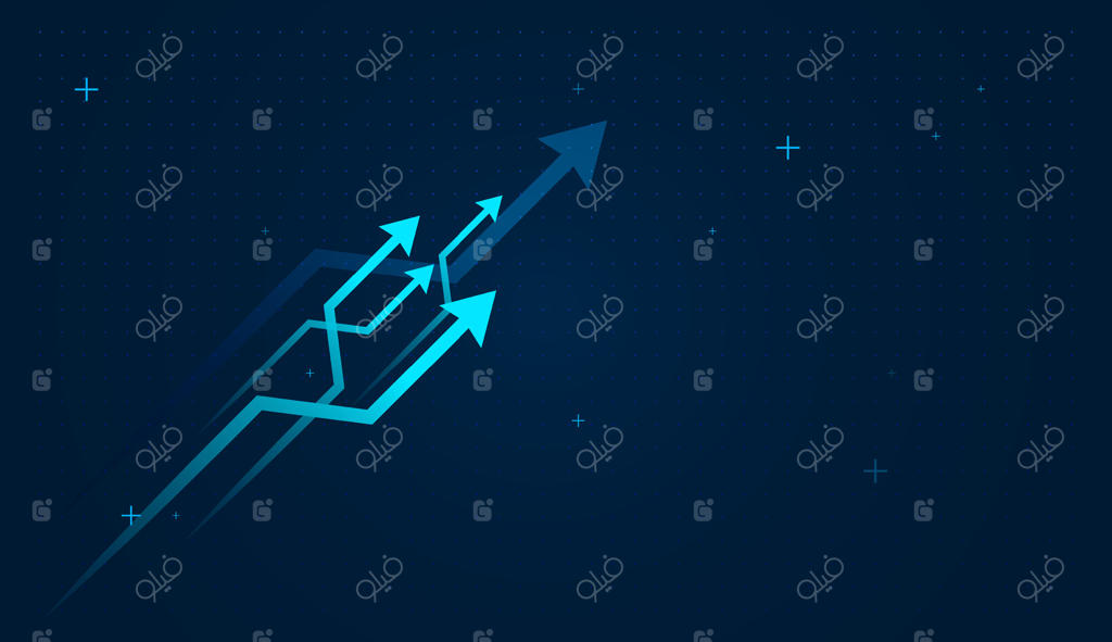 اثر کشیدگی پشت هر فلش حسی از حرکت، سرعت و جهت را اضافه می‌کند که برای مفاهیم نوآوری و موفقیت ایده‌آل است. مجموعه‌ای از فلش‌های رو به بالا و‌ترند