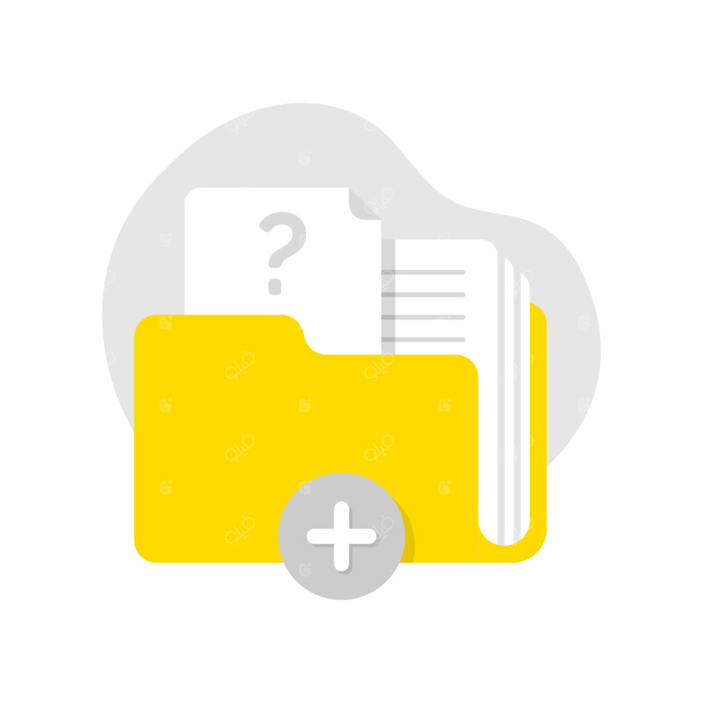 تصویرسازی وکتور طرح فلت با مفهوم نقص داده و کلیک برای افزودن؛ المان گرافیکی ساده و مدرن مناسب برای صفحه فرود، رابط کاربری حالت خالی (Empty State)، اینفوگرافیک، آیکون و پاپ‌آپ مجوز