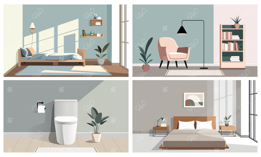 خانه‌ی دنج. صحنه‌های داخلی مینیمال. اتاق کودک، گوشه‌ای با صندلی راحتی، سرویس بهداشتی و اتاق خواب اصلی. به رنگ‌های ملایم و پاستلی.