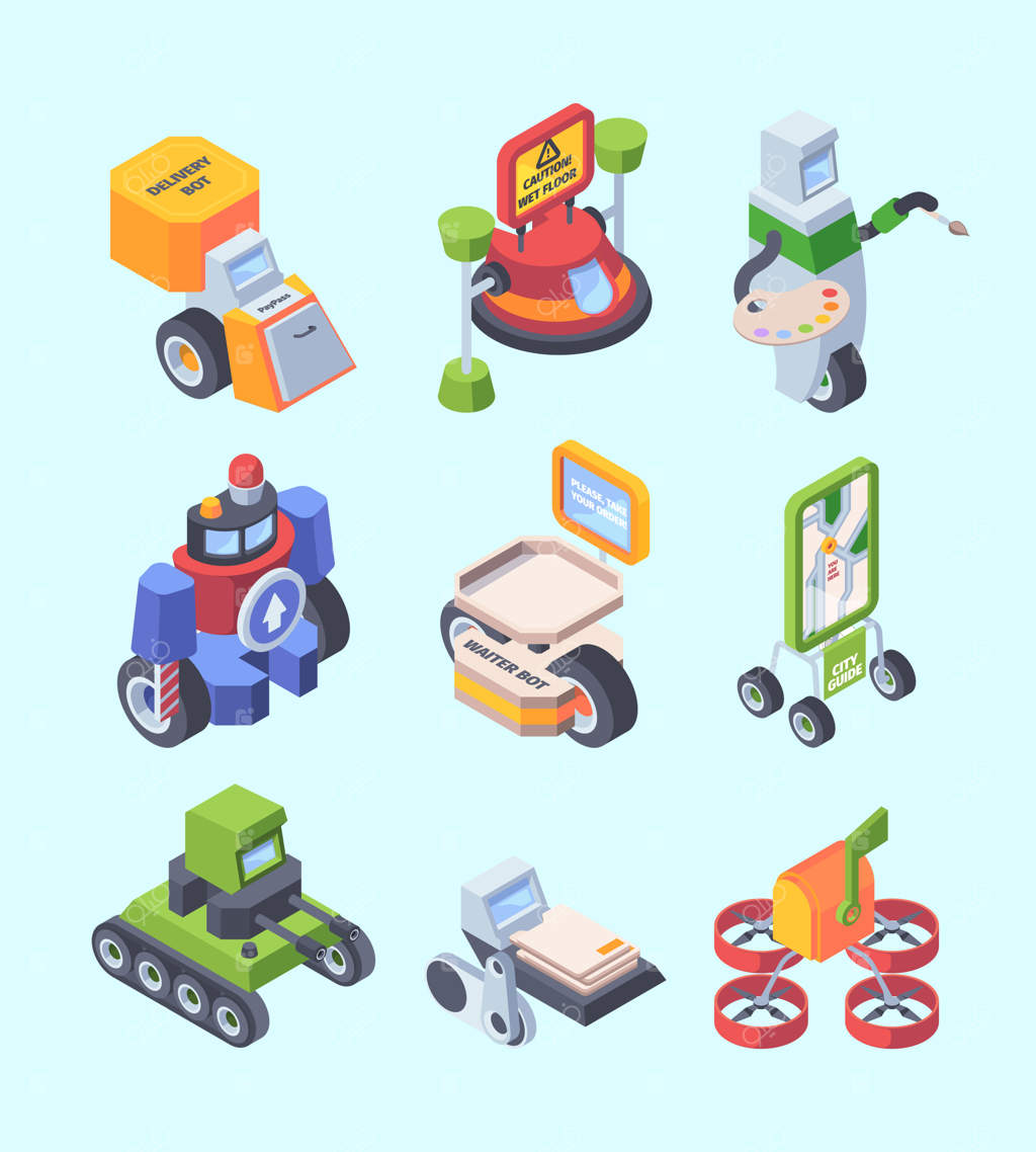 ربات‌های حرفه‌ای: دستیارانی برای مردم، اندرویدهای هوشمند در حرفه‌های معلم، آشپز، هنرمند و پزشک - مجموعه‌ای از سیستم‌های پشتیبانی ایزومتریک و خاص.