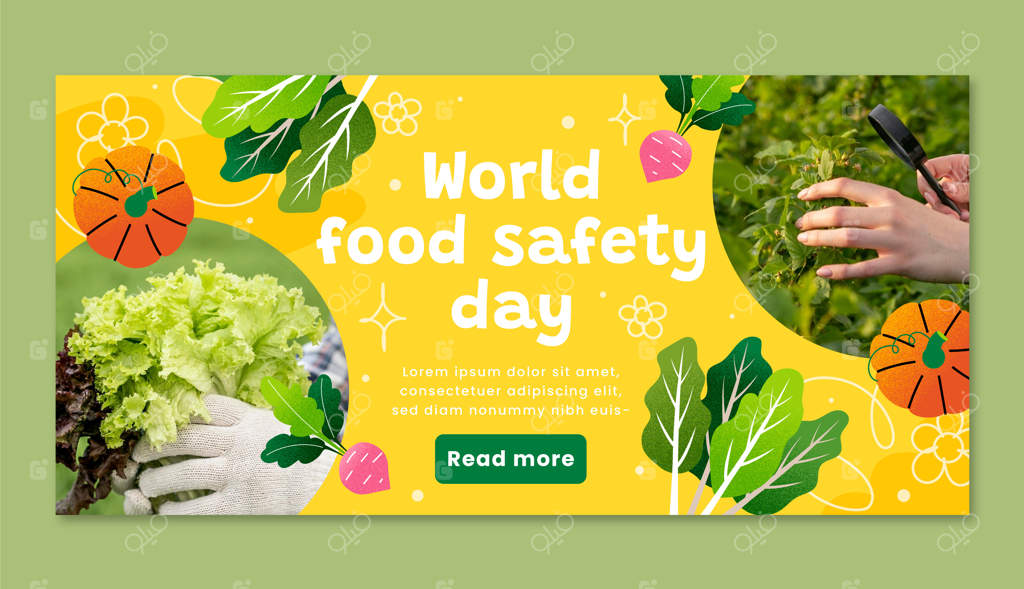پترن بنر افقی برای آگاهی‌بخشی روز جهانی ایمنی غذا