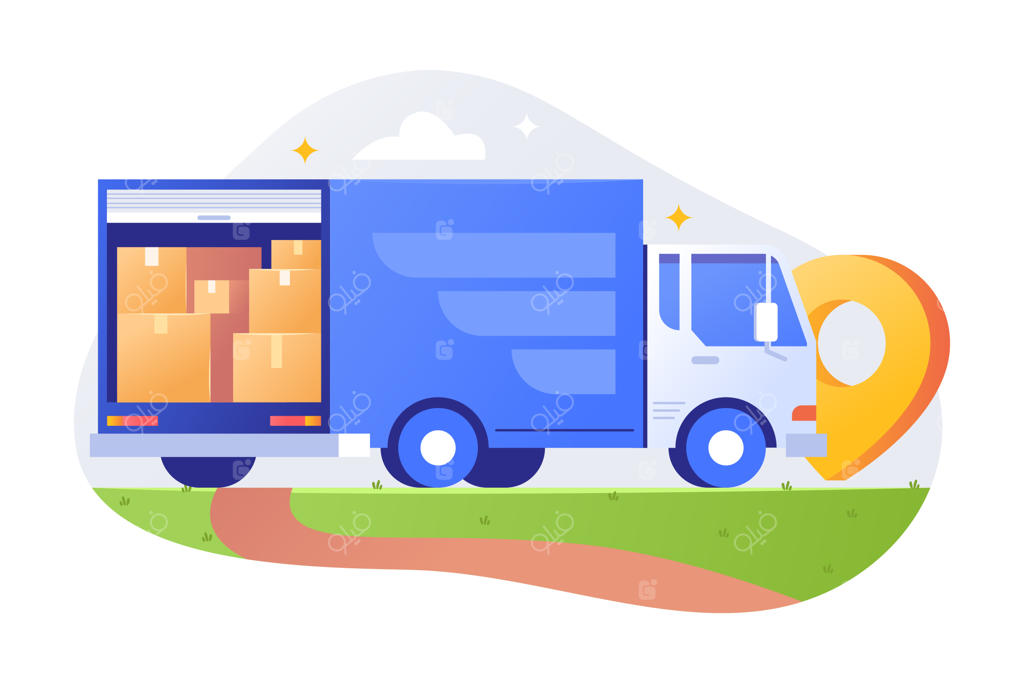 تصویر برداری از کامیون حمل و نقل