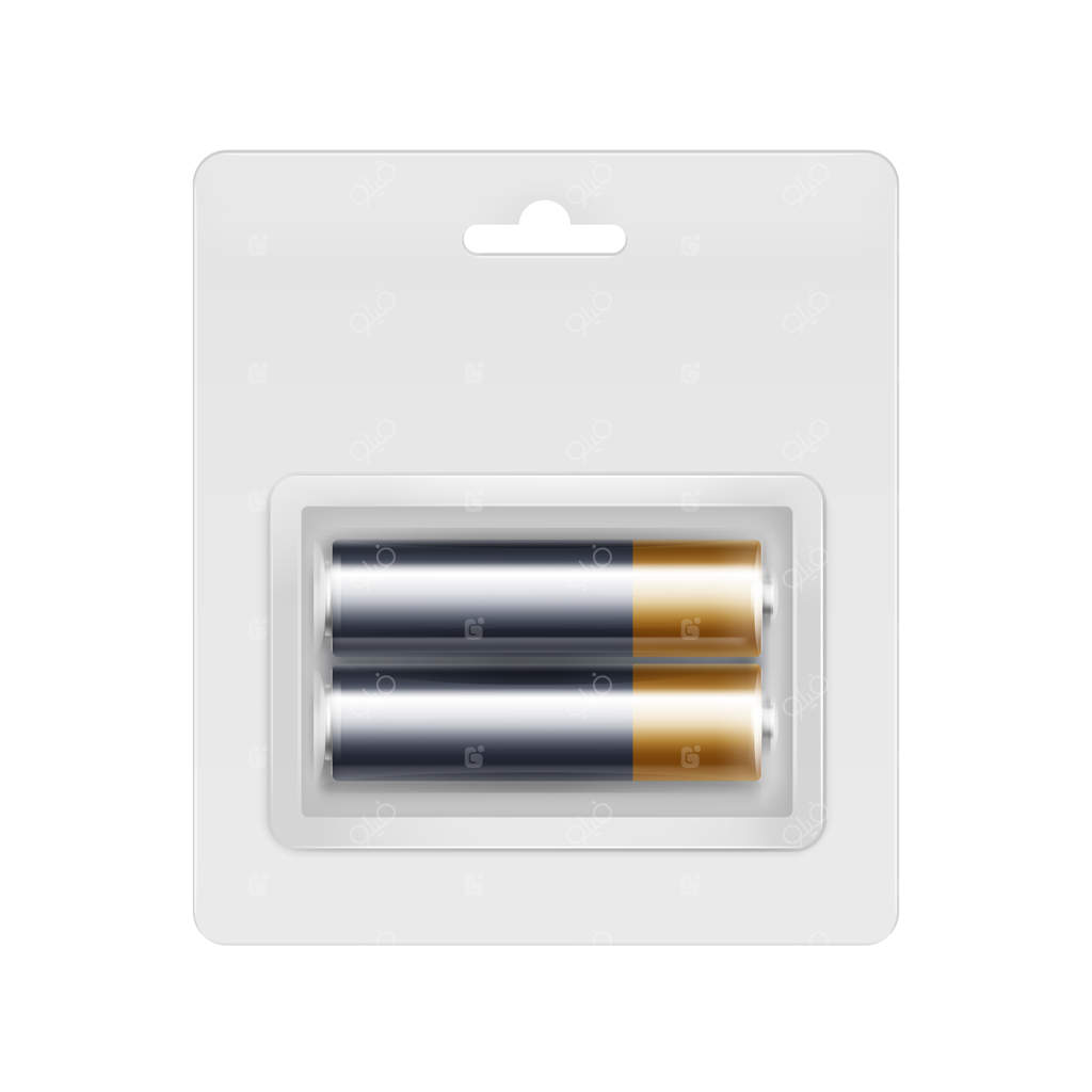 باتری‌های قلمی آلکالاین طلایی و مشکی براق در بسته‌بندی شفاف