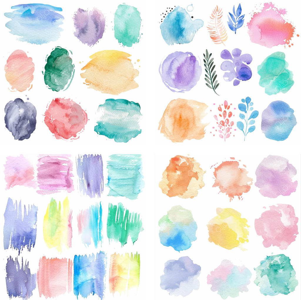 لکه‌ها، رد قلم و پاشش جوهر و آبرنگ پاستلی با طرح خلاقانه و زبر