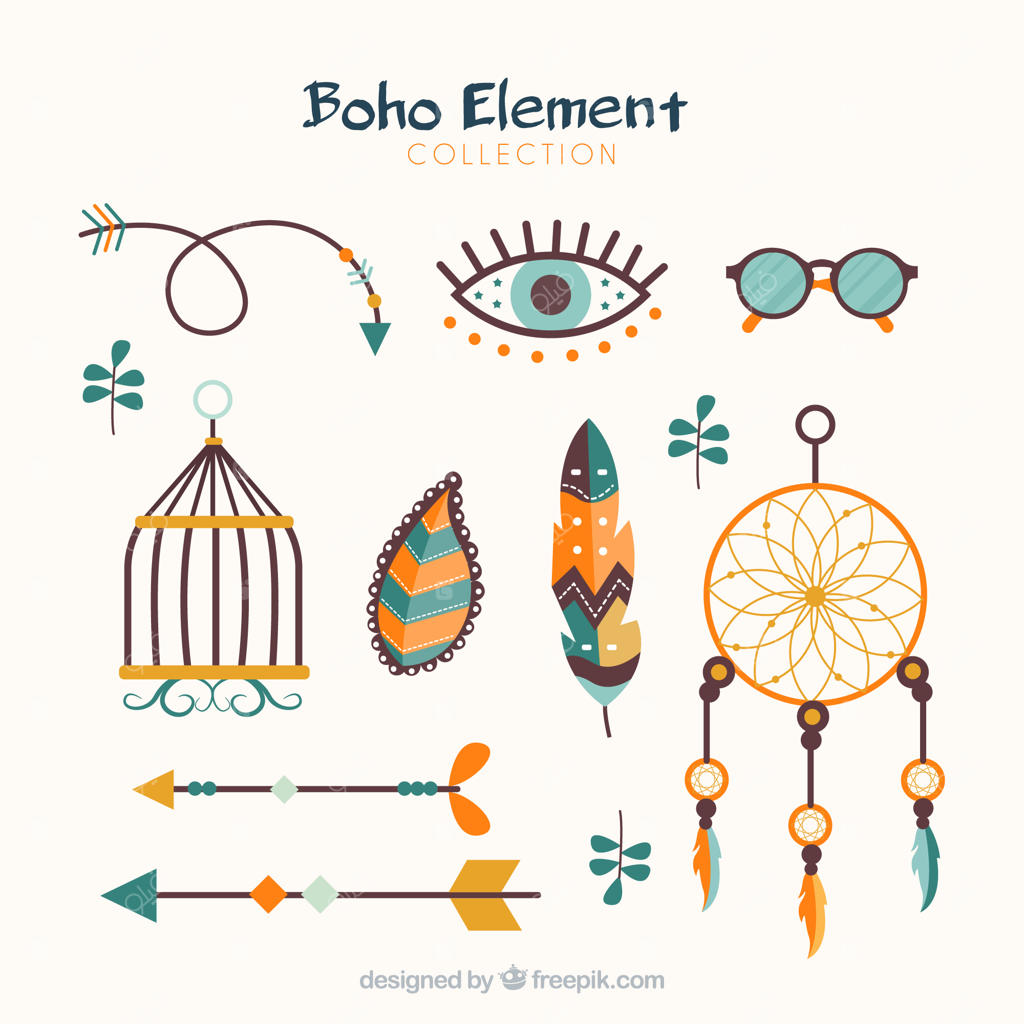مجموعه عناصر بوهو با طراحی ساده