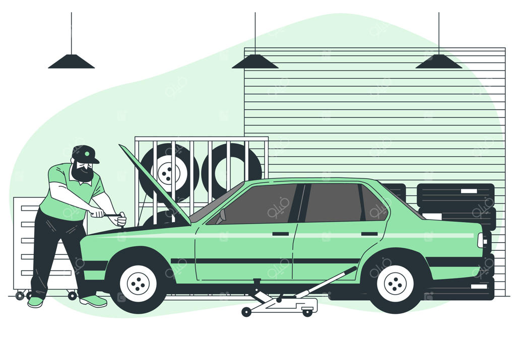 تصویرسازی مفهوم مکانیک خودرو