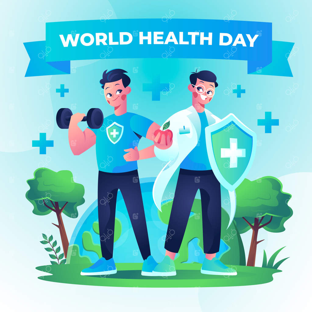 تصویر شیب‌دار برای جشن روز جهانی بهداشت