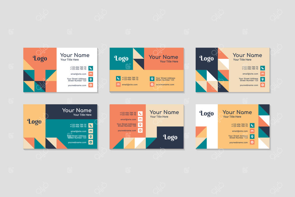 طراحی کارت ویزیت ساده با هندسه مثلثی