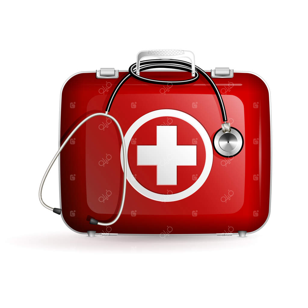 جعبه کمک‌های اولیه با گوشی پزشکی