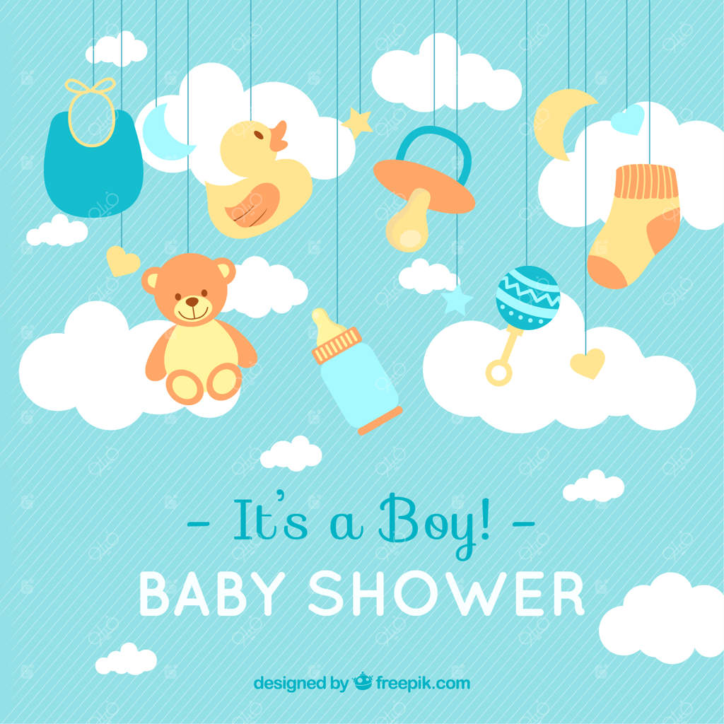 پس‌زمینه خط‌دار با وسایل سیسمونی نوزاد