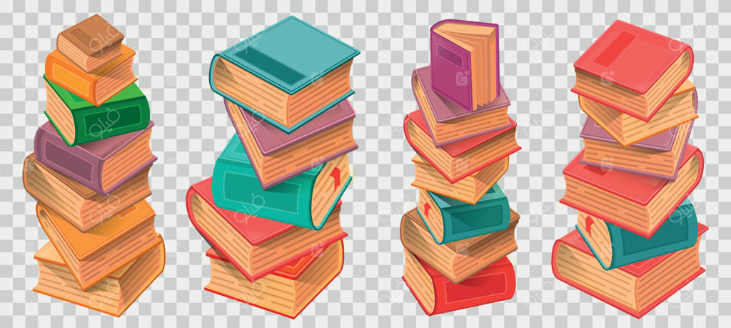 تصویر برداری از انبوه کتاب‌ها