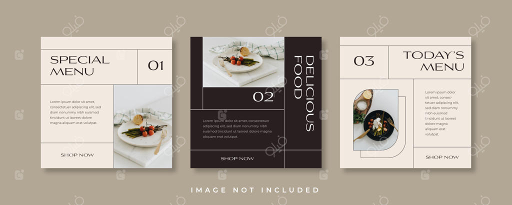 قالب پست منوی غذا برای شبکه‌های اجتماعی