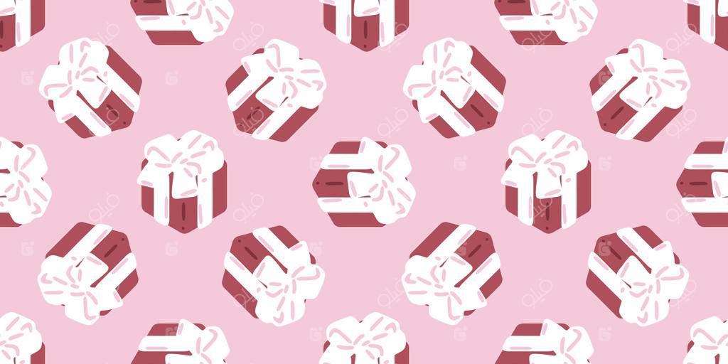 پترن جعبه هدیه صورتی یکپارچه