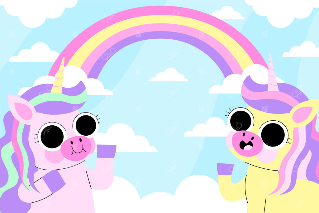 پس‌زمینه بامزه تک‌شاخ فلت