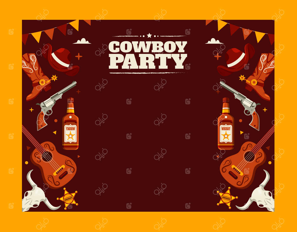 تابلوی عکاسی دستی برای مهمانی کابویی