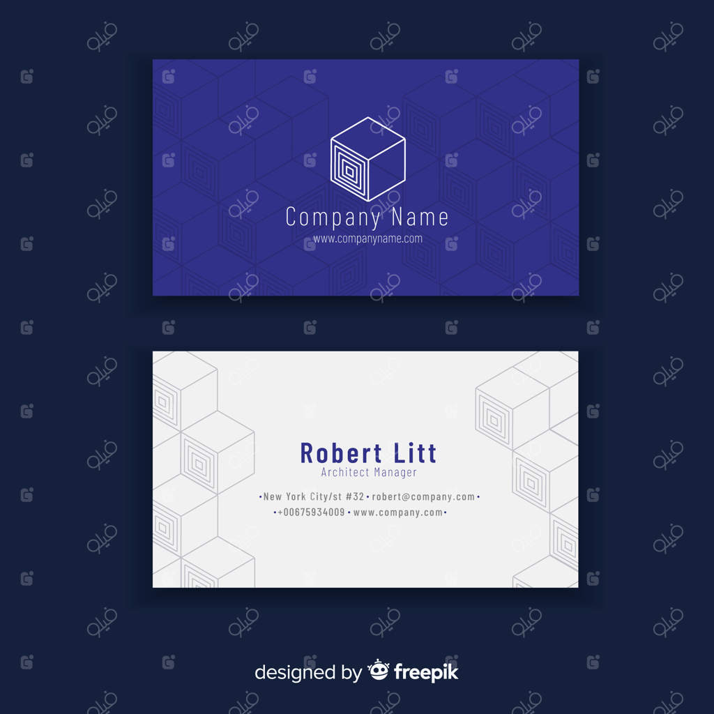 قالب کارت ویزیت با طرح هندسی مدرن