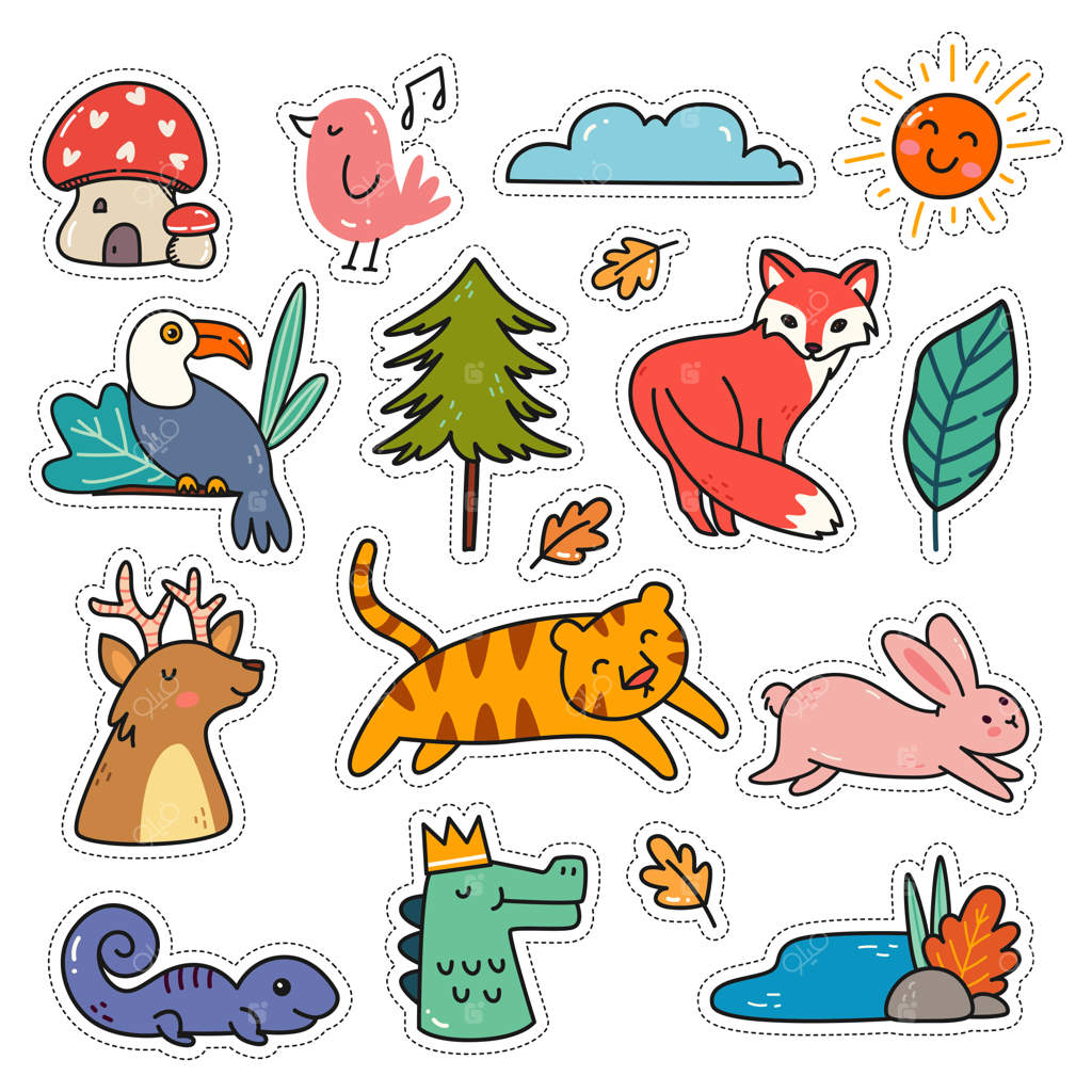 مجموعه استیکر ژاپنی به سبک دودل