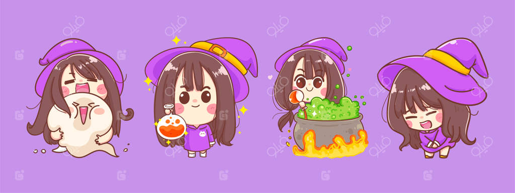 هالووین مبارک با کارتون جادوگر کوچولو در حالت تنها