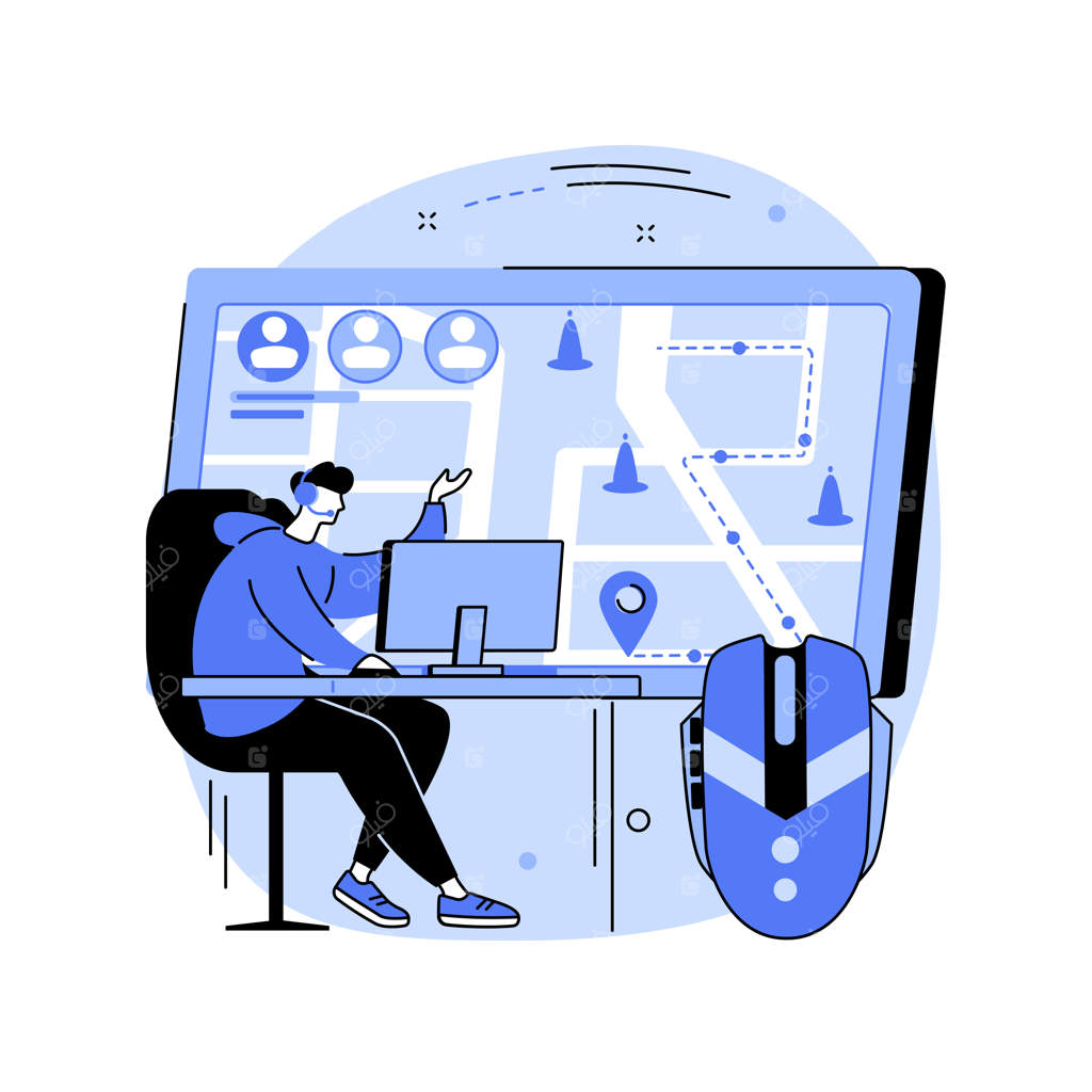 بازی‌های استراتژی آنلاین - تصویرسازی انتزاعی وکتور