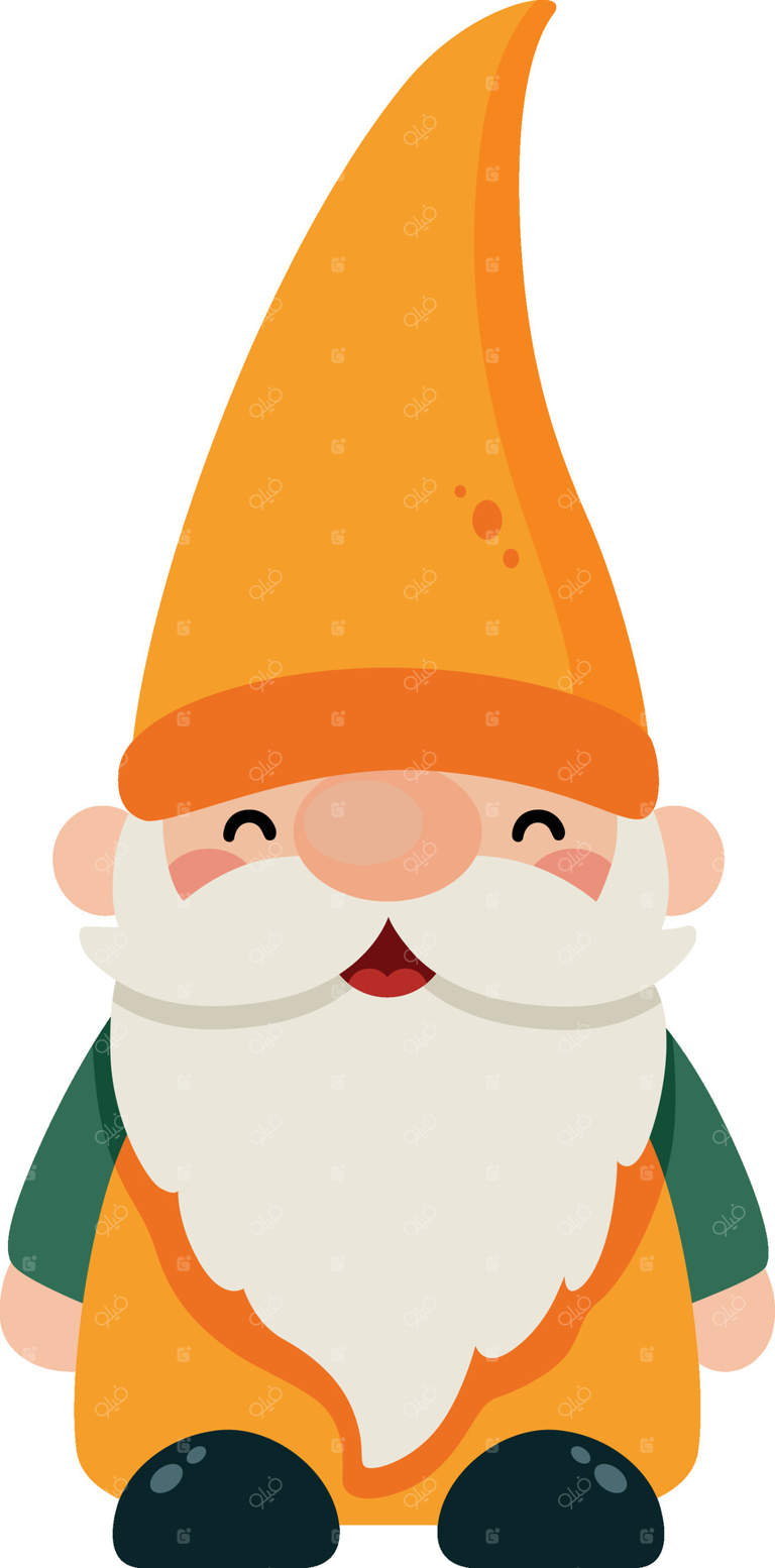 کوتوله باغ شاد با کلاه نارنجی نوک تیز