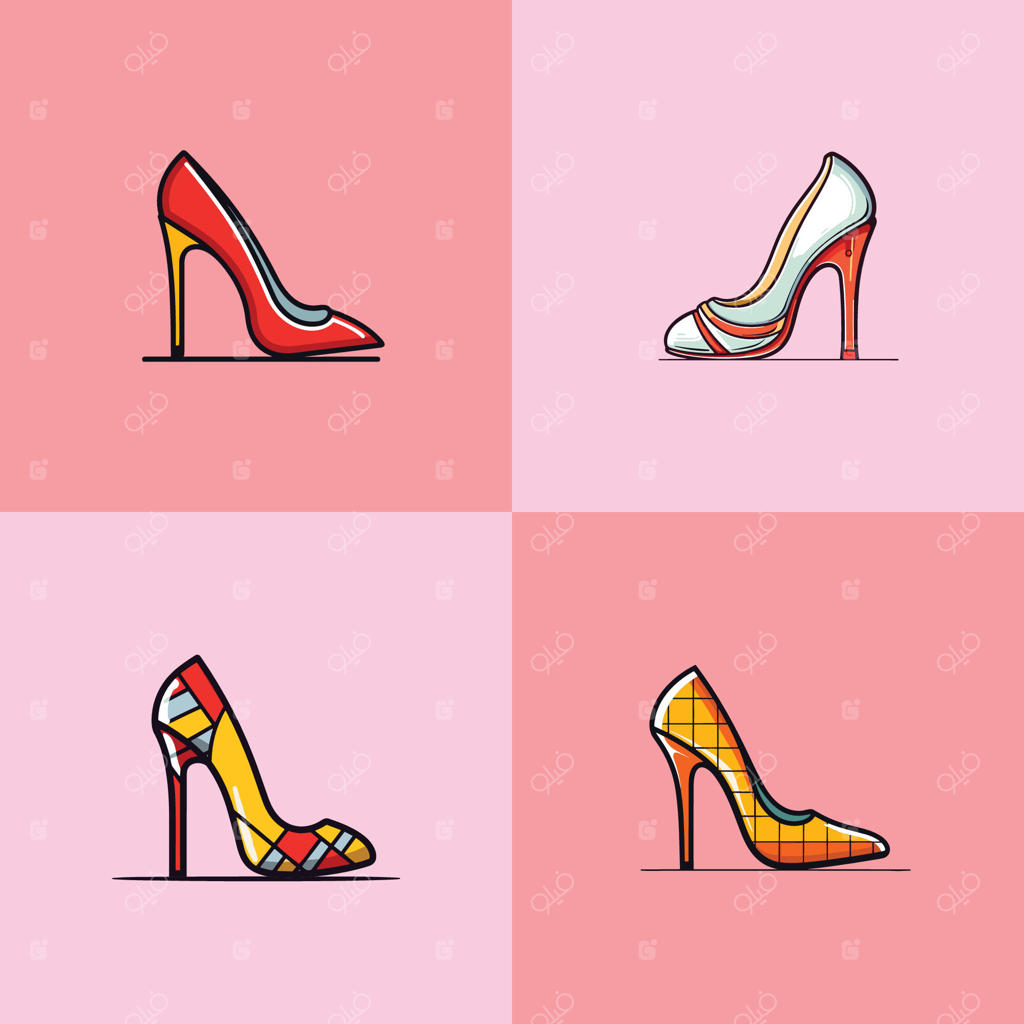 تصویر وکتور کفش پاشنه‌بلند برای طراحی گرافیکی