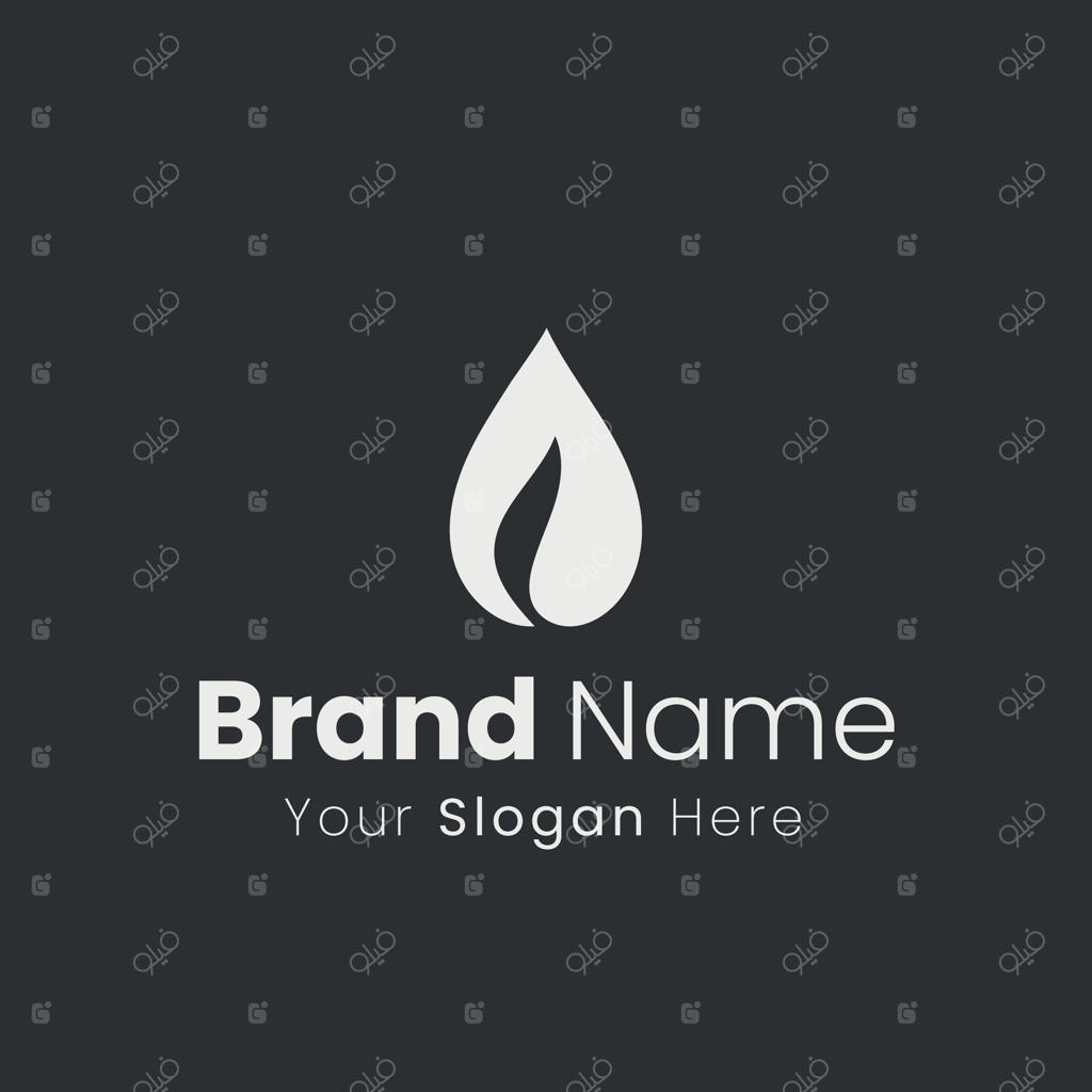 طراحی لوگویی ساده و شیک با شکل قطره‌ای آتشین برای ایجاد هویت برند