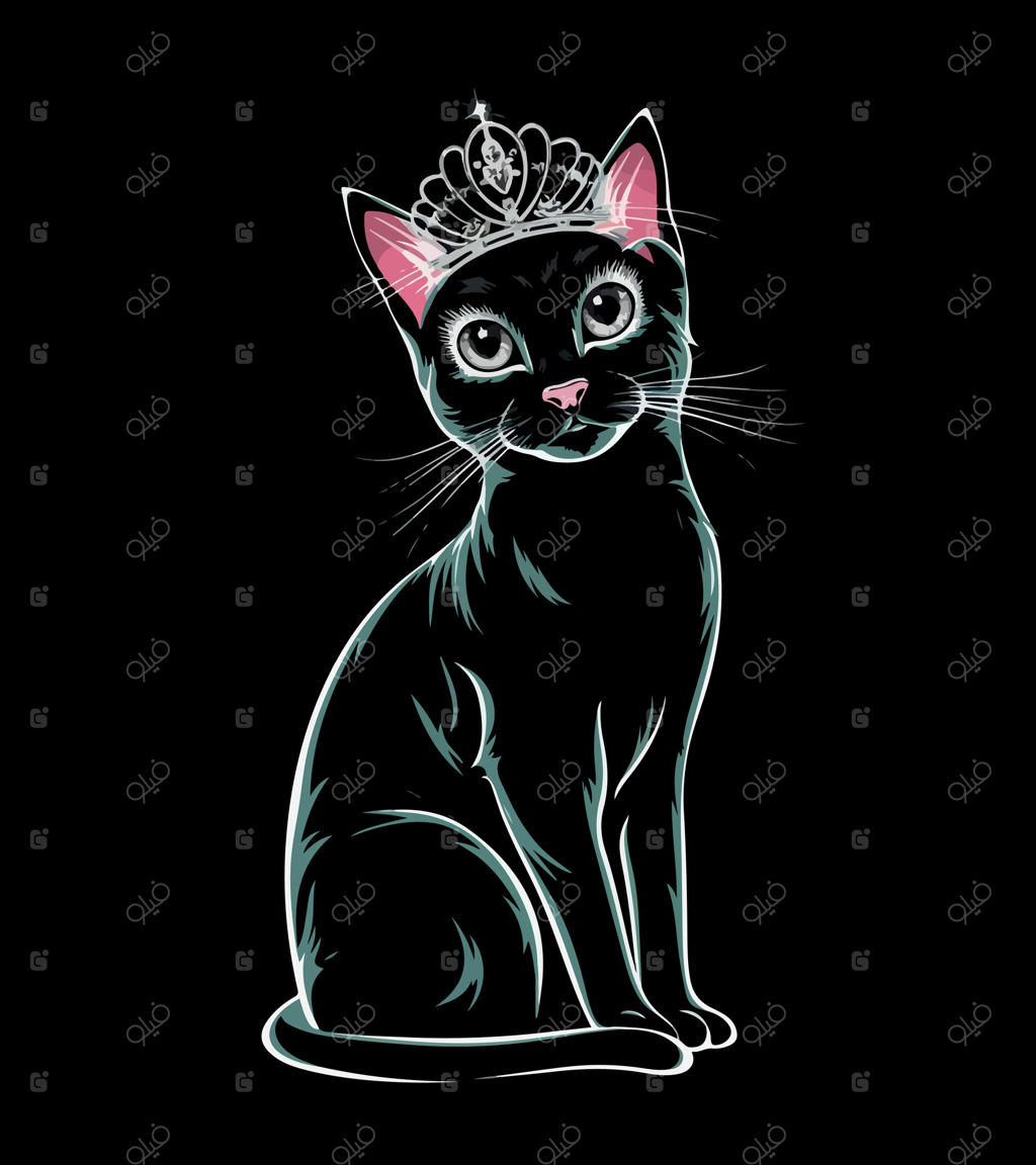 گربه سیاه با تاجی بر سر