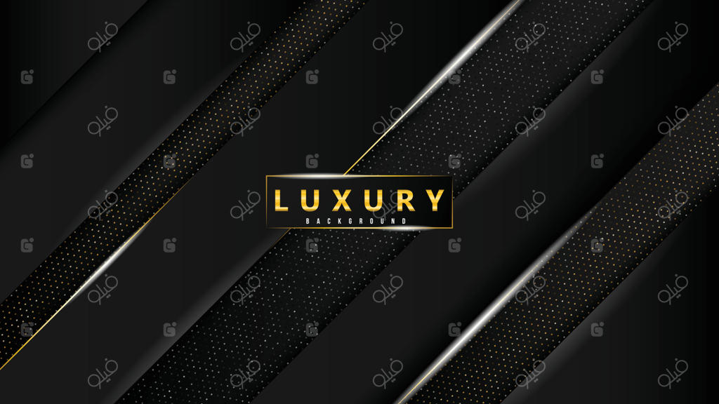 زمینه مشکی با برش‌های کاغذی پس‌زمینه واقع‌گرایانه با خطوط هندسی و الگوهای طلایی، طرح 3D، قالب طرح جلد مدرن وکتور