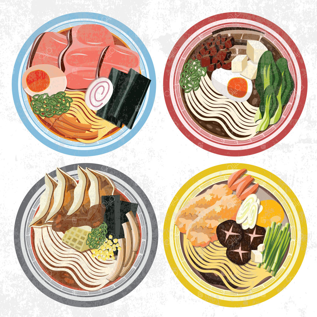 رامن، سوپ نودل با تمپورا، غذای ژاپنی با قارچ و طعم شرقی