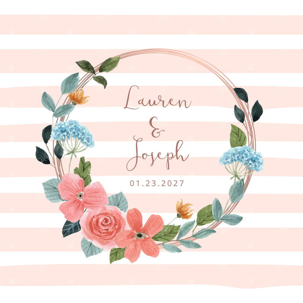 تاج گل آبرنگی هلو و سبز