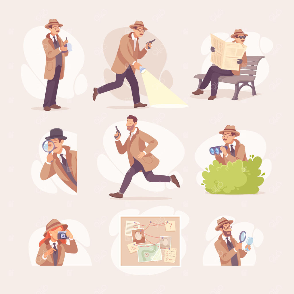 بازرسی شخصیت کارآگاه در حال بررسی پرونده‌ها