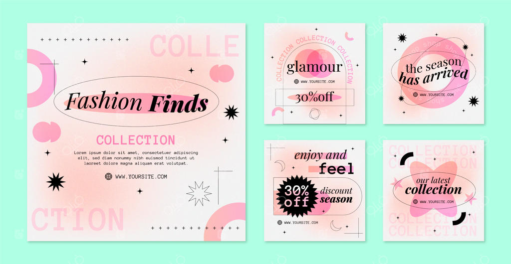 مجموعه طراحی های مدرن و زیبا با تایپوگرافی برای پست‌های اینستاگرام