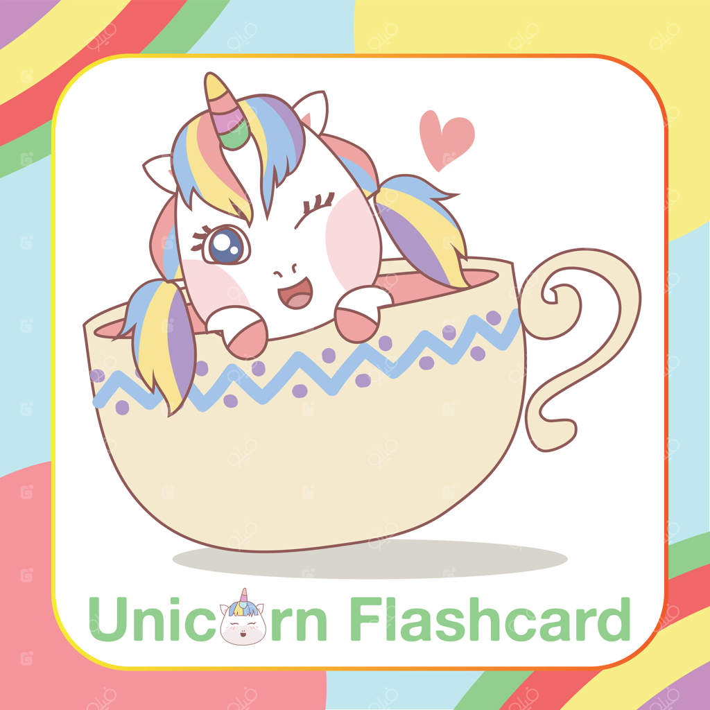 فلش کارت تک شاخ بامزه برای کودکان - آماده چاپ و بازی - فایل وکتور