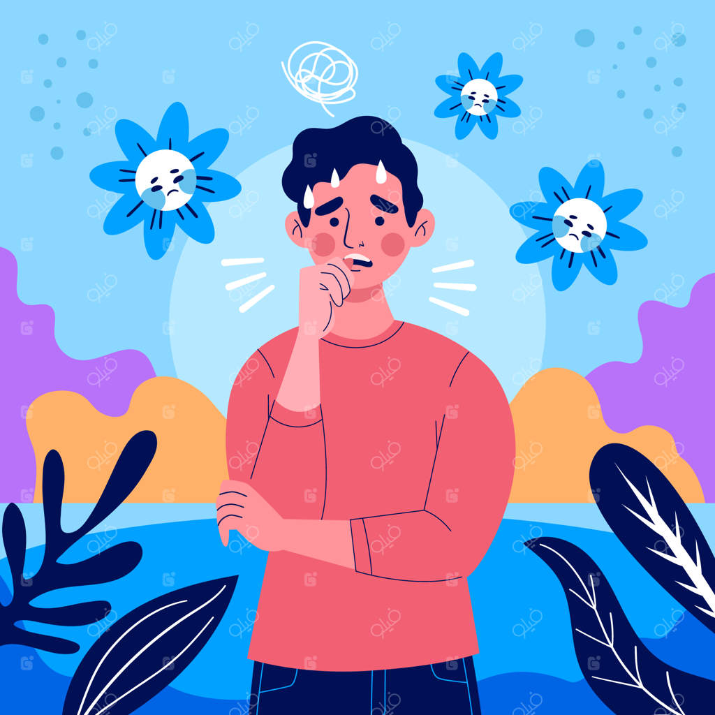 تصویری از اضطراب به سبک فلت دیزاین