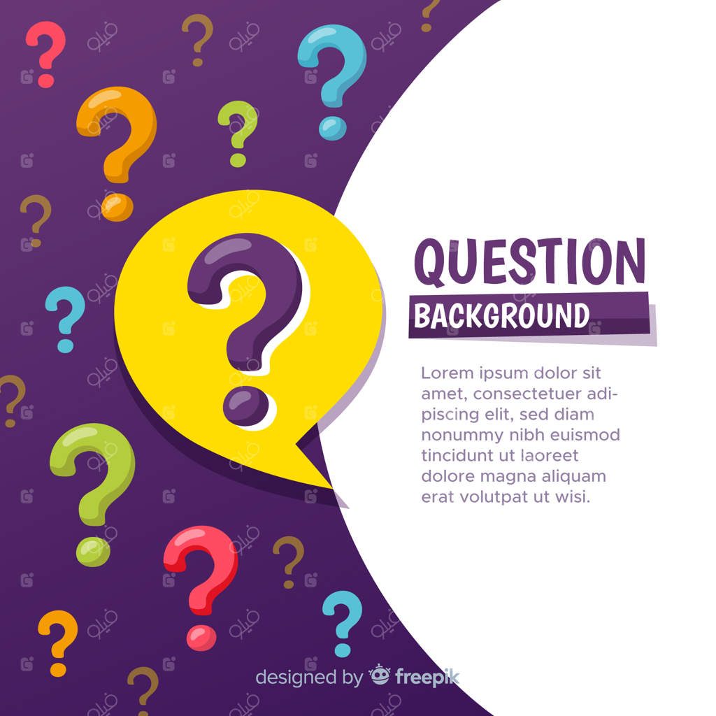 پس‌زمینه‌ای انتزاعی با علامت‌های سوال رنگارنگ